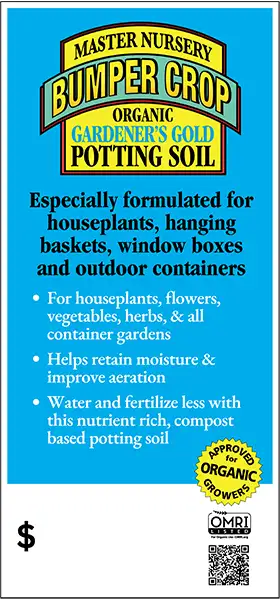 BUMPER CROP Gardener's Gold Potting Soil Pallet Sign 10.75" × 23"