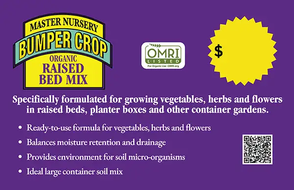 BUMPER CROP  Raised Bed Mix Colmet Sign 10.75" × 6.63" - 0.25" bleed